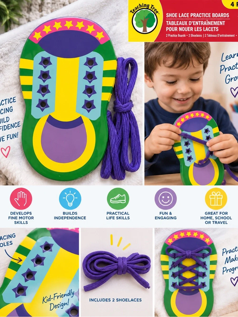 Shoe Lace Practice Boards 4 piece set